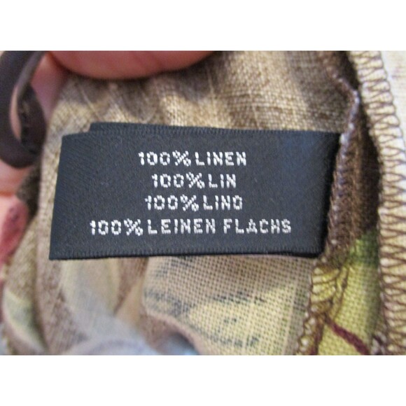 Ralph Lauren Womens Sz 6 100% Linen Floral Pants Bottoms Brown Made in USA - Picture 5 of 6